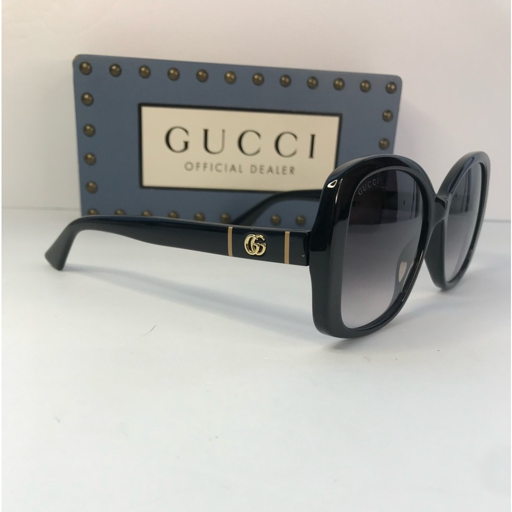 💯 - New Authentic Gucci Grey Gradient Square Ladies Sunglasses GG0762S 001 5…